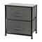 Emma and Oliver 2 Drawer Storage Stand with Wood Top & Dark Fabric Pull Drawers